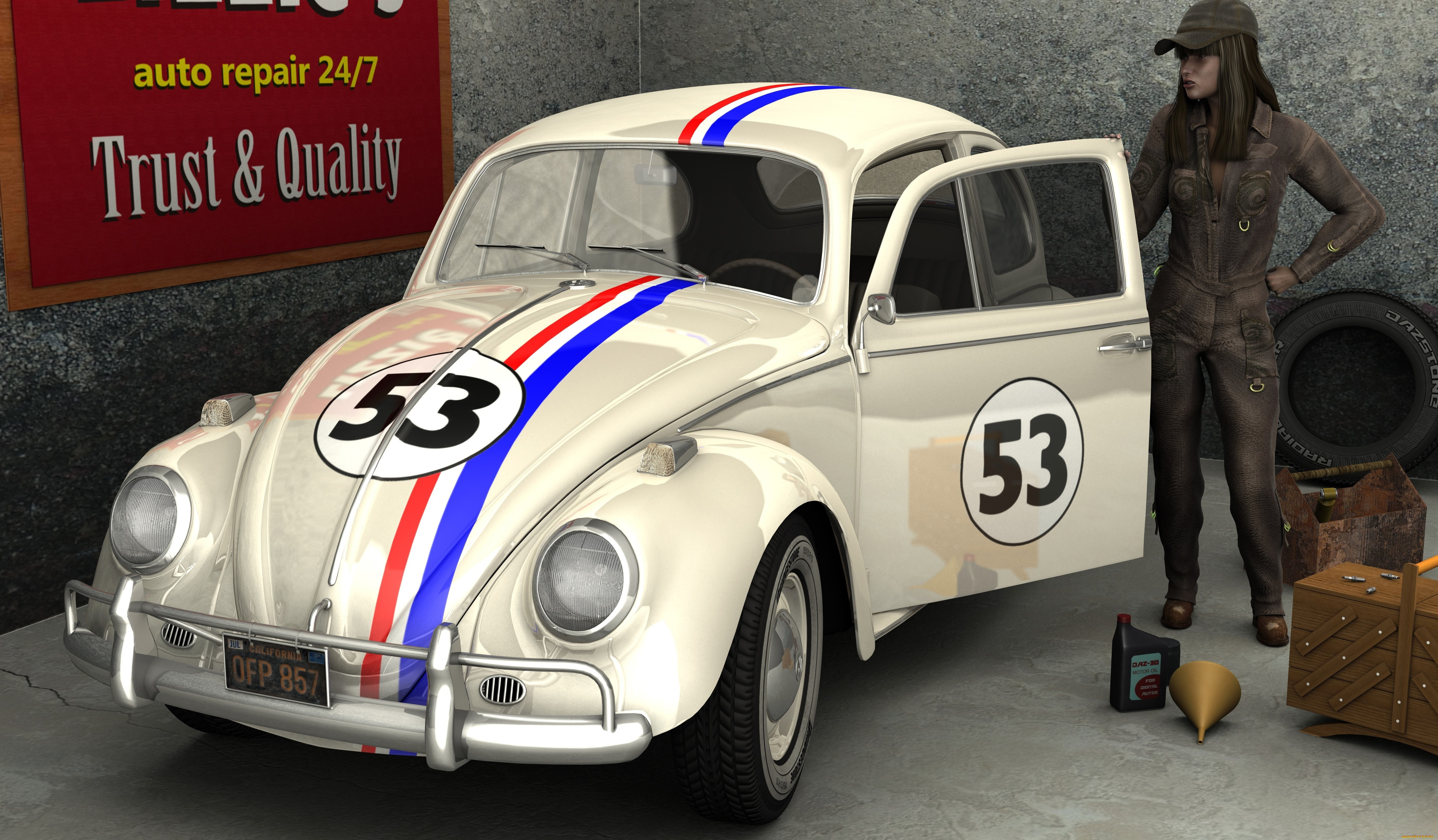 , 3d car&girl, , , , 